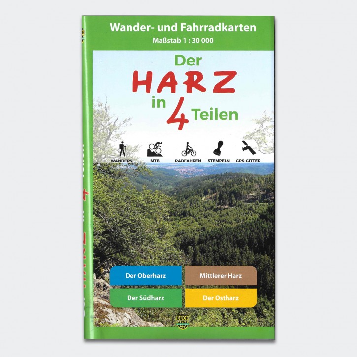 Wanderkartenset Der Harz in 4 Teilen